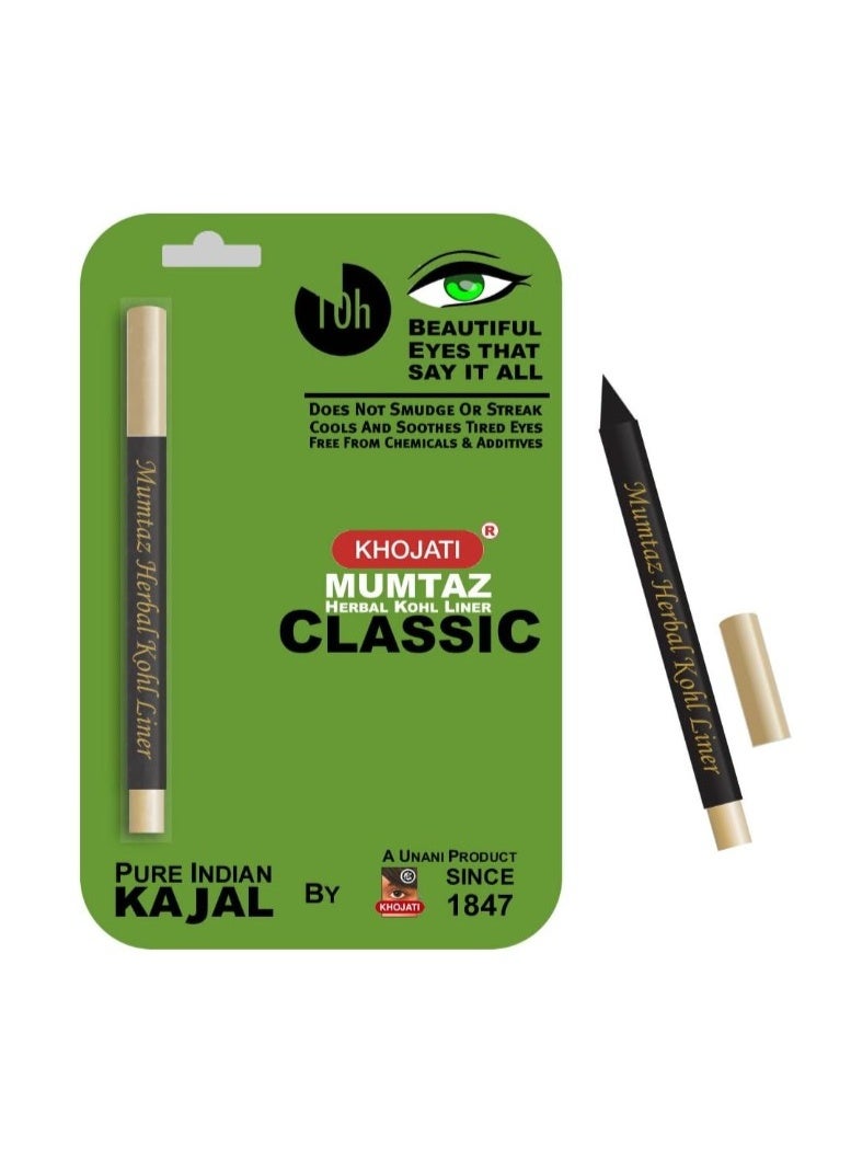 Khojati Mumtaz Herbal Kohl Liner Classic – Pure Indian Kajal for Deep Black Eyes - Image 1